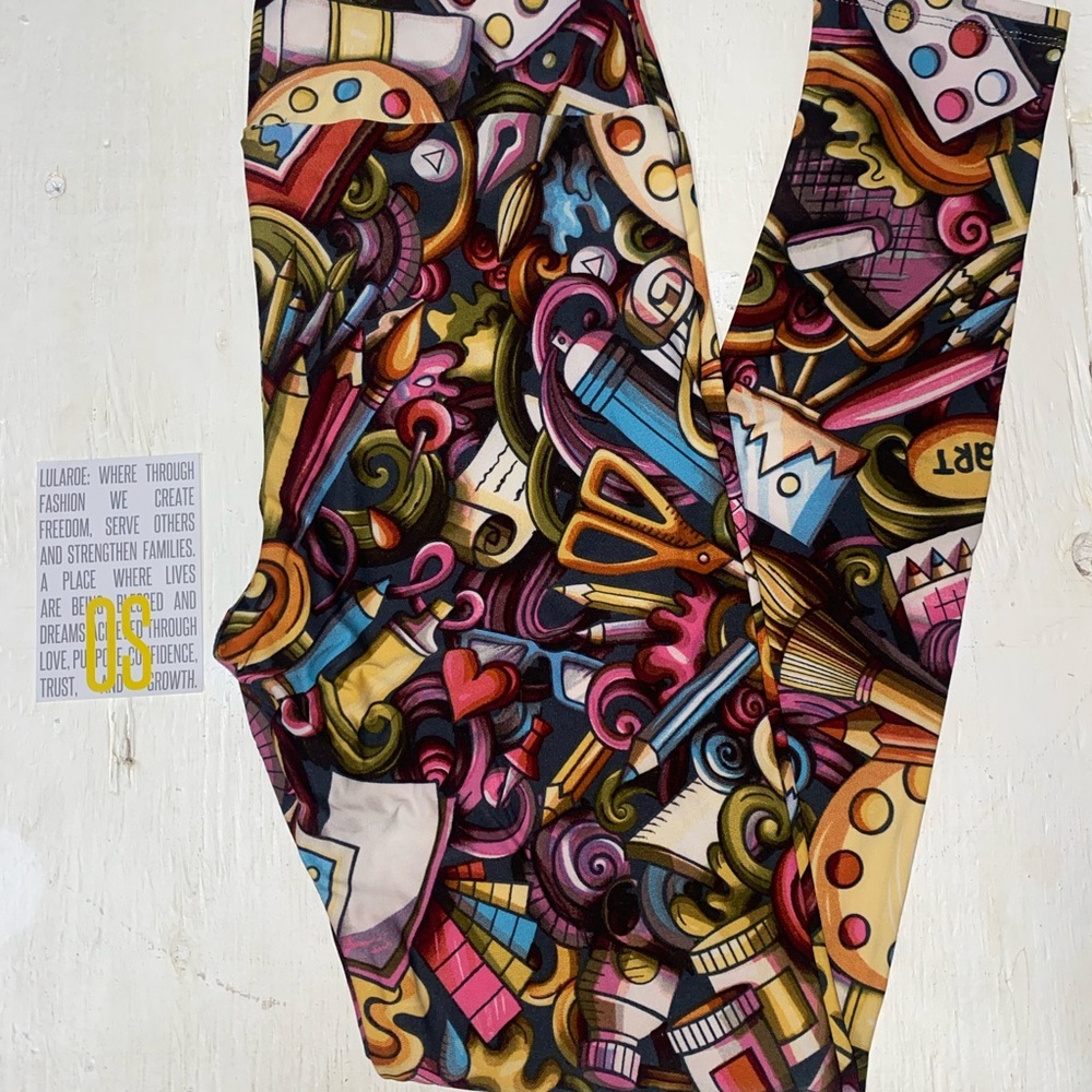 LuLaRoe Multicolor Art Supply Print Leggings